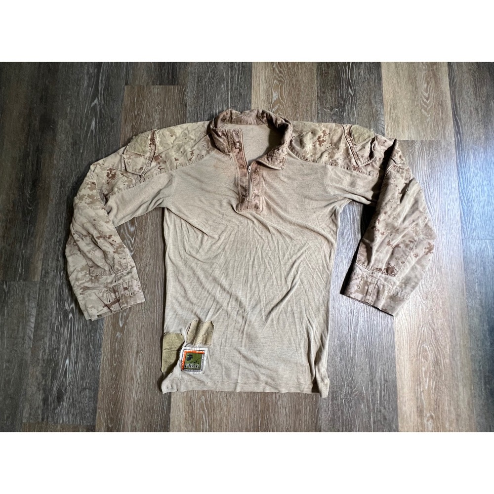 USMC FROG Combat Shirt Mens Small Tan Desert MARPAT Digital Camo Flame Resistant